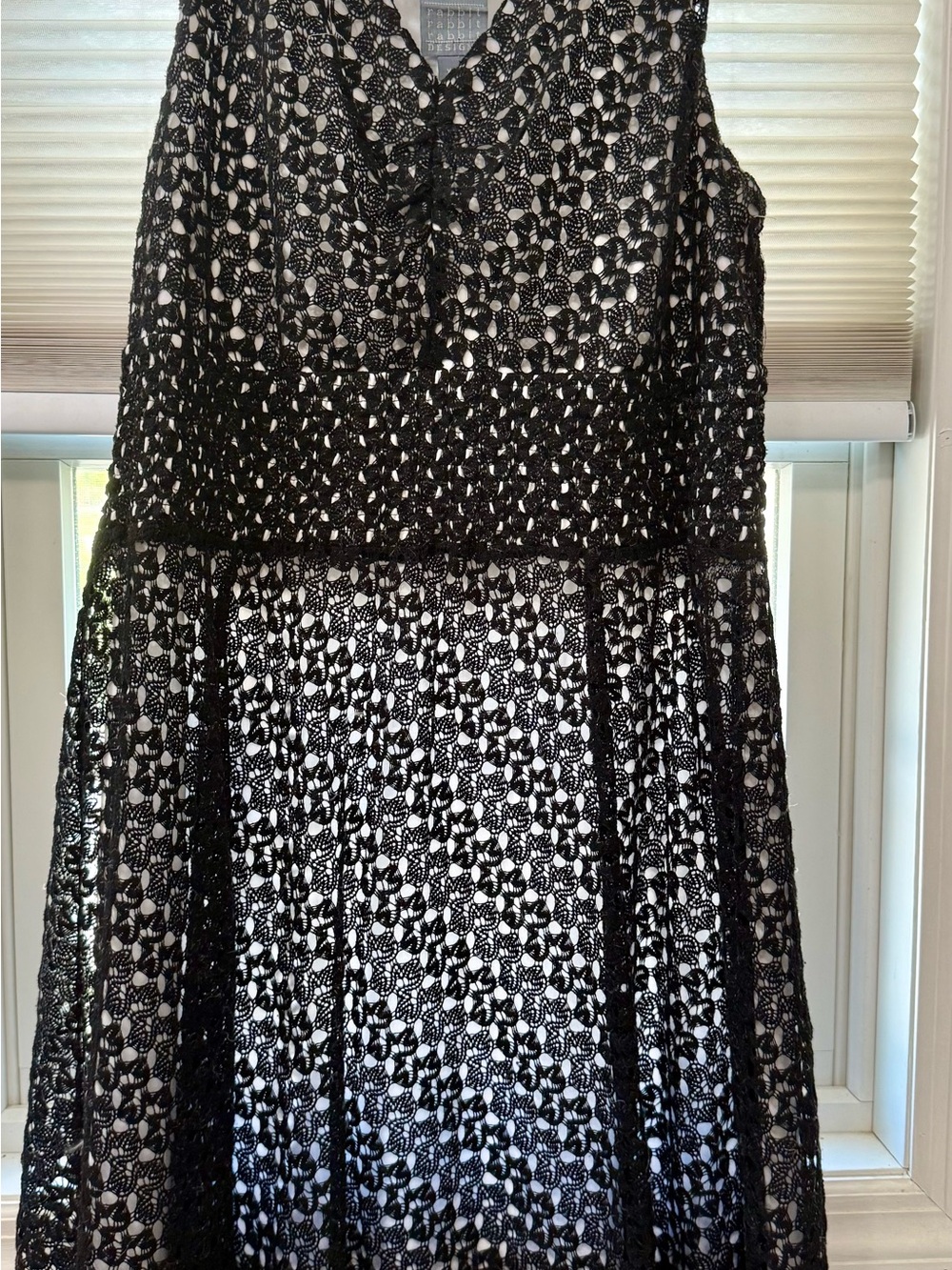 Rabbit Rabbit Rabbit Black Crochet Overlay Dress